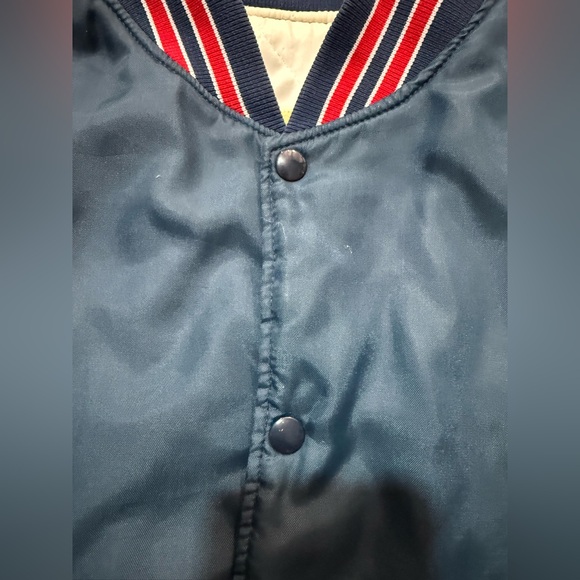 Vintage Earl-Gorn Nylon Bomber Jacket XL Navy Red Trim Retro Dearborn Hts MI - Picture 6 of 11